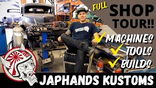 Japhands Kustoms FULL SHOP TOUR All My Builds Tools amp Machinery [upl. by Anida]