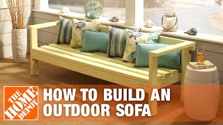 DIY Patio Furniture Outdoor Sofa  The Home Depot [upl. by Rafaelof]