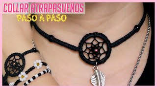 Como hacer un CHOKER ATRAPASUEÑOS con hilo Facil✨ DIY dreamcatcher necklace🌙 [upl. by Nairret]