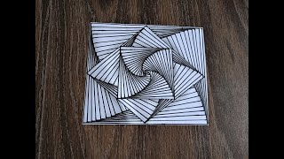 3D Line Illusion Drawing on Paper [upl. by Notserc41]