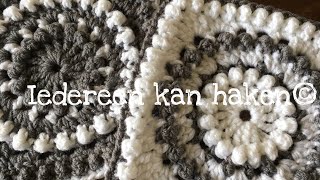 ♥️ ♥️Iedereenkanhaken Haken crochet tutorial Woondeken Granny Square quotCircle of Friendsquot diy [upl. by Einittirb547]