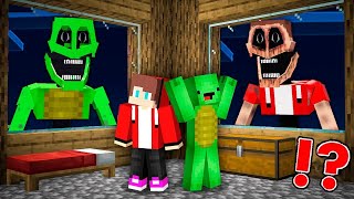 JJ and Mikey HIDE from Scary JJ and Mikey Mimics in Minecraft  Maizen [upl. by Kartis]