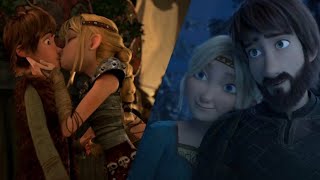 Every Time Hiccup amp Astrid Kiss on the Lips HD [upl. by Philippe]