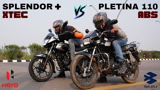 Bajaj Platina 110 ABS vs Hero Splendor Plus Xtec Long Race [upl. by Adey]