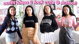 AESTHETIC OUTFIT IDEAS FOR BACK TO SCHOOL dress code friendly [upl. by Nave]