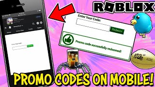 HOW TO ENTER PROMO CODES ON A MOBILE DEVICE IN ROBLOX [upl. by Arotal149]