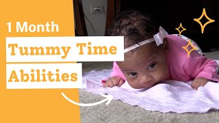 Tummy Time Abilities at 1 Month [upl. by Notfa]