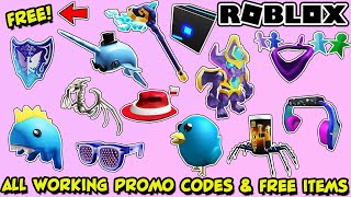 ALL WORKING PROMO CODES AND FREE ITEMS IN ROBLOX  NEARLY 100 ITEMS FOR FREE [upl. by Anirad246]