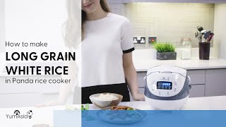 How To Cook Long Grain White Rice In The Panda Mini Rice Cooker By Yum Asia 06 litre35 cup [upl. by Enelhtak]