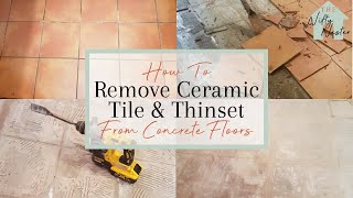 How To Remove Ceramic Tile And Thinset From Concrete Floors Easily [upl. by Aehcim]