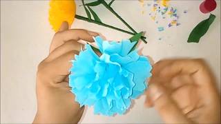 🍂Cómo hacer FLORES con Papel Crepe sin moldes fáciles y rápidas [upl. by Verla]