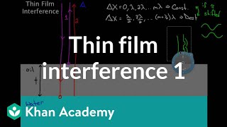 Thin Film Interference part 1  Light waves  Physics  Khan Academy [upl. by Truscott]