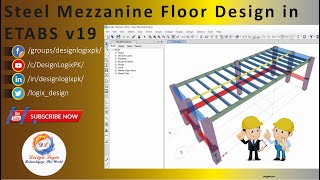 Steel Mezzanine Floor Analysis amp Design in ETABS v19 AISC LRFD [upl. by Rayham]