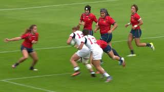 HIGHLIGHTS USA beat Spain 43  0 at the Womens Rugby World Cup [upl. by Kinney]