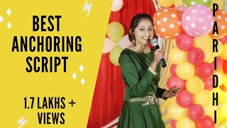 Best Anchoring Script for Sangeet  Sangeet Anchoring  Paridhi Jain [upl. by Mohn]