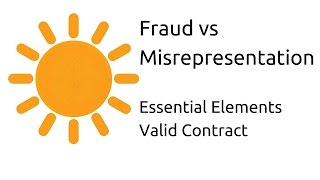 Fraud vs Misrepresentation  Other Essential Elements of a Valid Contract  CA CPT  CS amp CMA [upl. by Akimert]