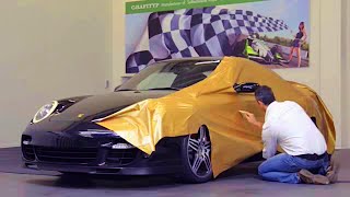 Wrapping Porsche Car wrapping in AutoWrap [upl. by Onaicram]