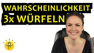 3 Mal WÜRFELN mindestens eine 6 – WAHRSCHEINLICHKEIT Würfel berechnen mehrere Würfe [upl. by Assirec680]