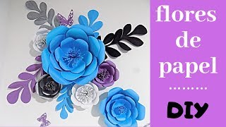 COMO HACER FLORES GIGANTES DE PAPEL EN 5 MINUTOS FÁCIL DIY [upl. by Adnaram130]