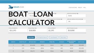 Loan Calculator For Buying A Boat  Boat Payment Calculator [upl. by Anala113]