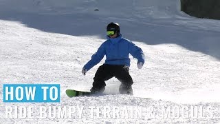 How To Ride Bumpy Terrain amp Moguls On A Snowboard [upl. by Eilata]