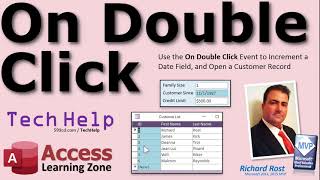 Using the On Double Click Event in Microsoft Access to Open a Customer Record or Increment a Date [upl. by Idnyc]