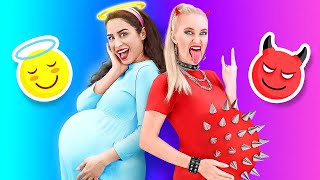 GOOD PREGNANT VS BAD PREGNANT  Funny Pregnant Situations by 123 GO [upl. by Inimak]