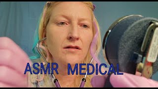 ASMR NURSE REAL MEDICAL TOOLS Otoscope Blood Pressure Temperature [upl. by Ydnes151]