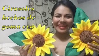 Como hacer girasoles de goma eva sin moldes [upl. by Elamef]